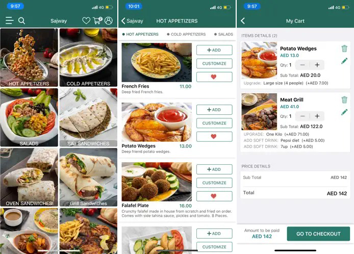 SAJWAY Food Delivery iOS and Android App Development for Abu Dhabi 1